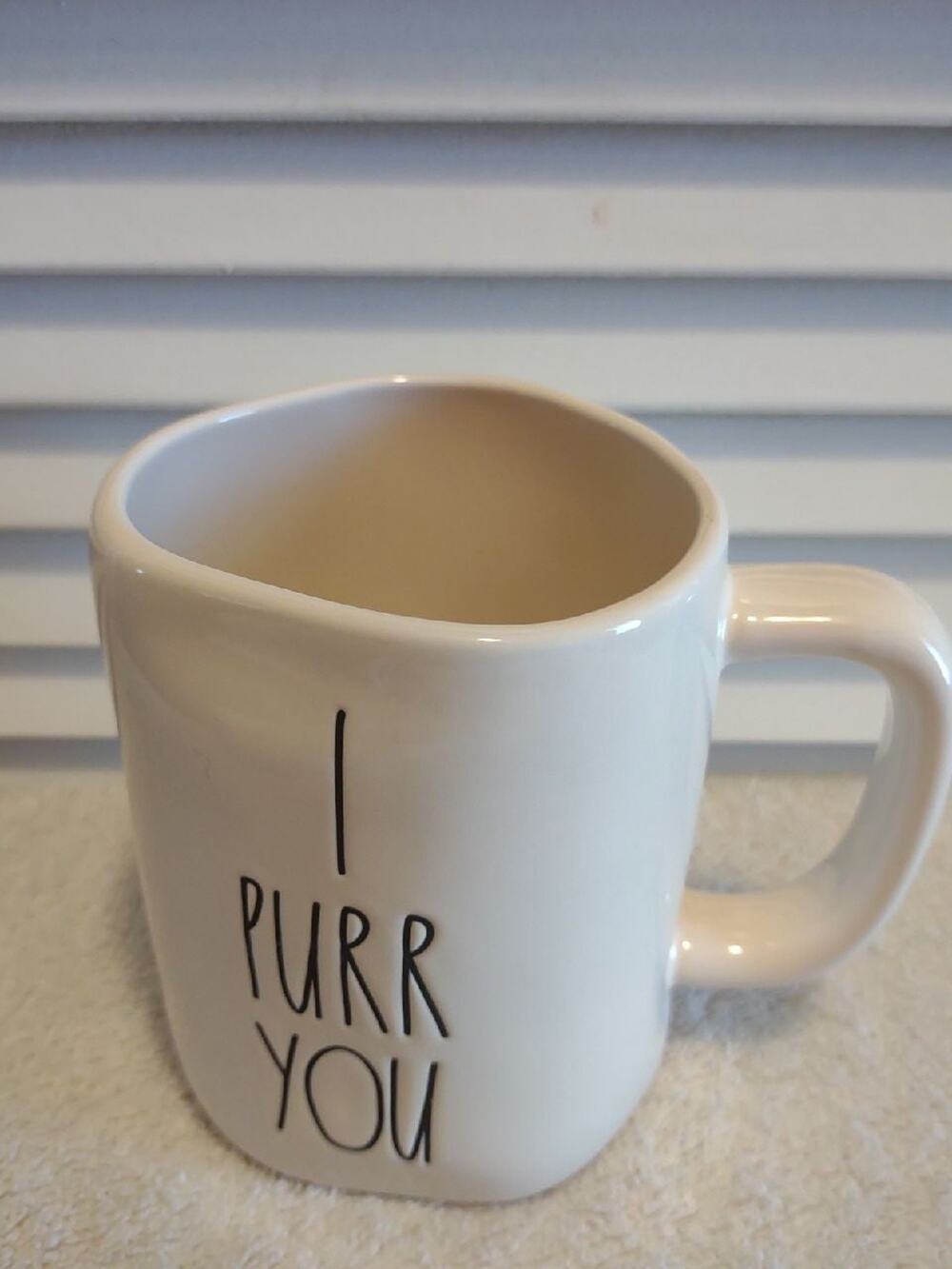 Rae Dunn Artisan Collection Magenta "I Purr You" white coffee tea mug cup
